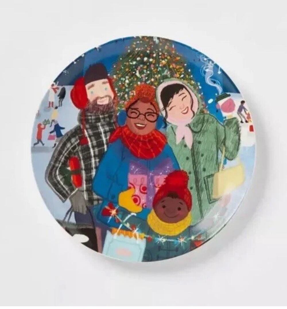 Vanessa Brantley-Newton 8.5" Stoneware Christmas Friends Appetizer Plates 4 Ct